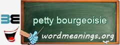 WordMeaning blackboard for petty bourgeoisie